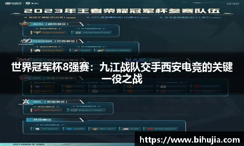世界冠军杯8强赛：九江战队交手西安电竞的关键一役之战